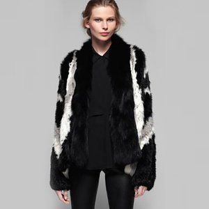 Theory Nia REAL Fur Jacket S worn once ret. $1285